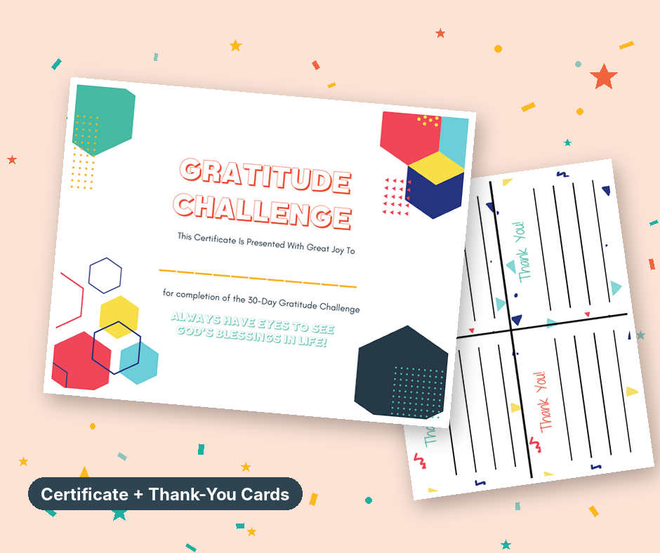 30-Day Gratitude Challenge Journal for Kids