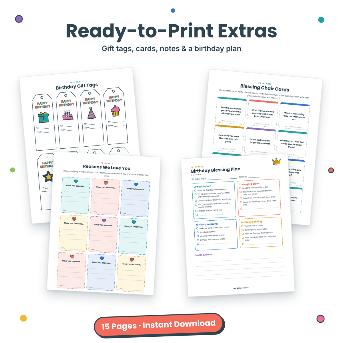 Birthday Blessings Parent Pack: Blessing Letter, Birthday Fairies & 30+ Simple Ideas