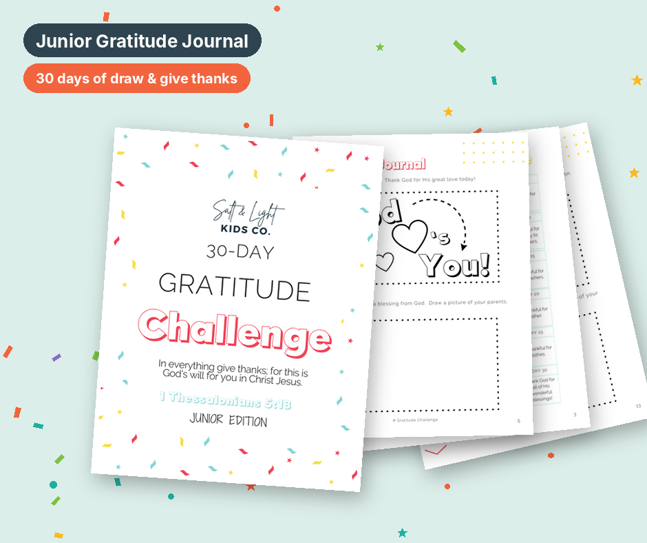 Junior Gratitude Journal: 30-Day Draw & Give Thanks Challenge for Kids