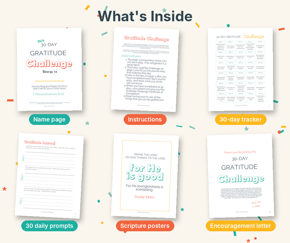 30-Day Gratitude Challenge Journal for Kids
