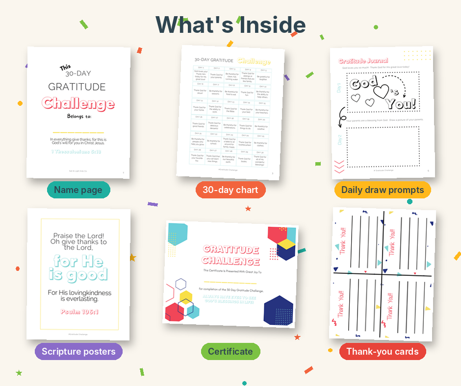 Junior Gratitude Journal: 30-Day Draw & Give Thanks Challenge for Kids