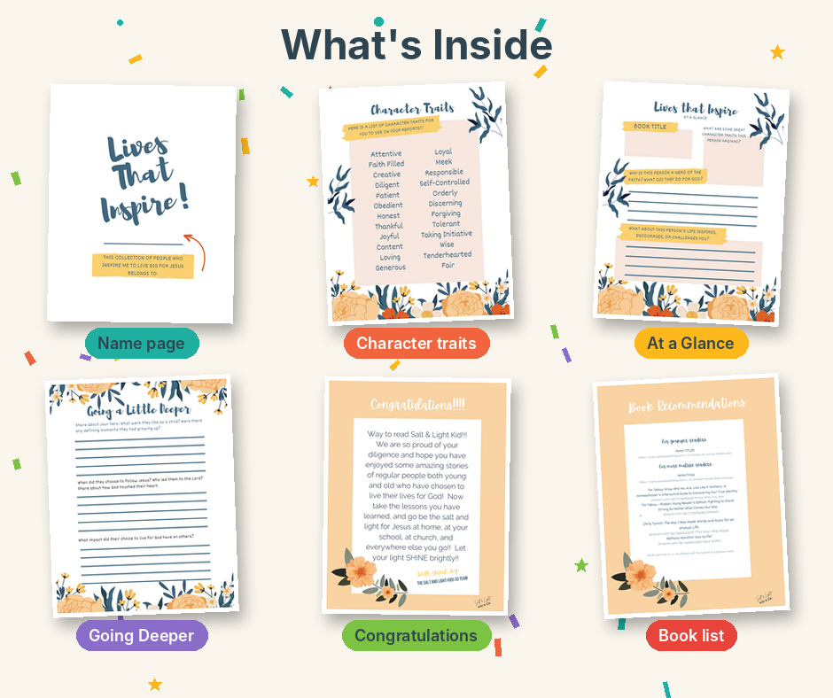 Lives That Inspire: Christian Biography Journal for Girls (Junior)