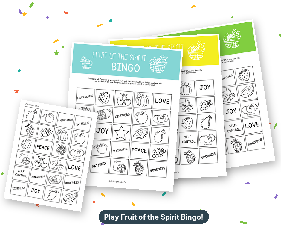 Fruit of the Spirit Activity Pack: Coloring, Scripture Copywork & Bingo