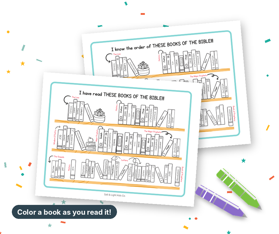 Books of the Bible Printable: Cut, Sort & Color Activity Set