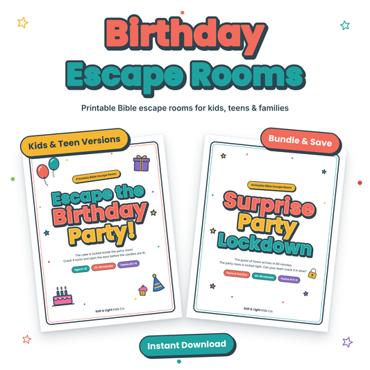 Birthday Escape Rooms: Printable Bible Escape Room for Kids, Teens & Families