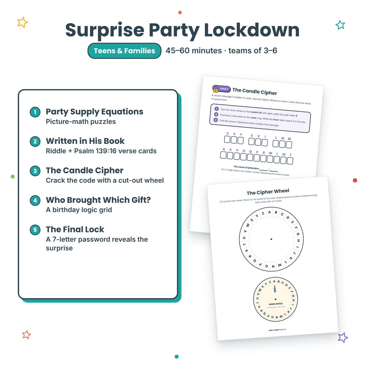 Birthday Escape Rooms: Printable Bible Escape Room for Kids, Teens & Families
