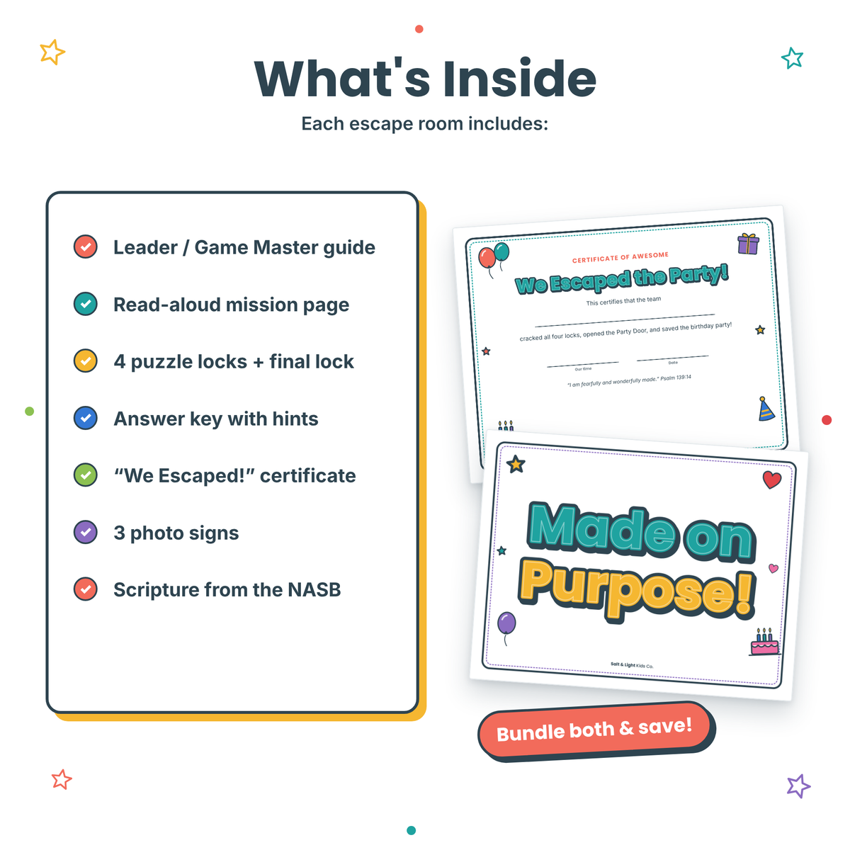 Birthday Escape Rooms: Printable Bible Escape Room for Kids, Teens & Families