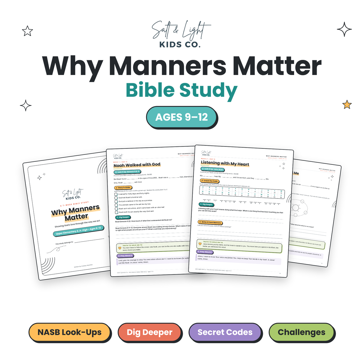 Why Manners Matter Bible Study: 7-Week Kids' Bible Study Workbook (Ages 6–8 & 9–12)