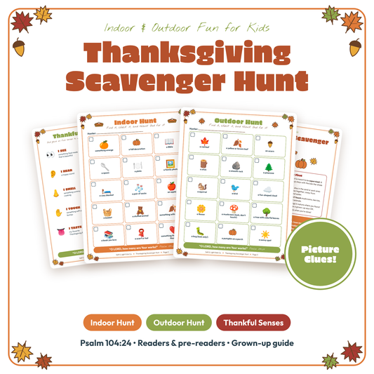 Thanksgiving Scavenger Hunt: Indoor & Outdoor Picture Hunt for Kids