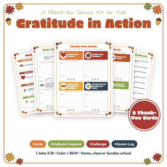 Gratitude in Action: Thank-You Service Kit for Kids (Cards, Coupons & Challenge)