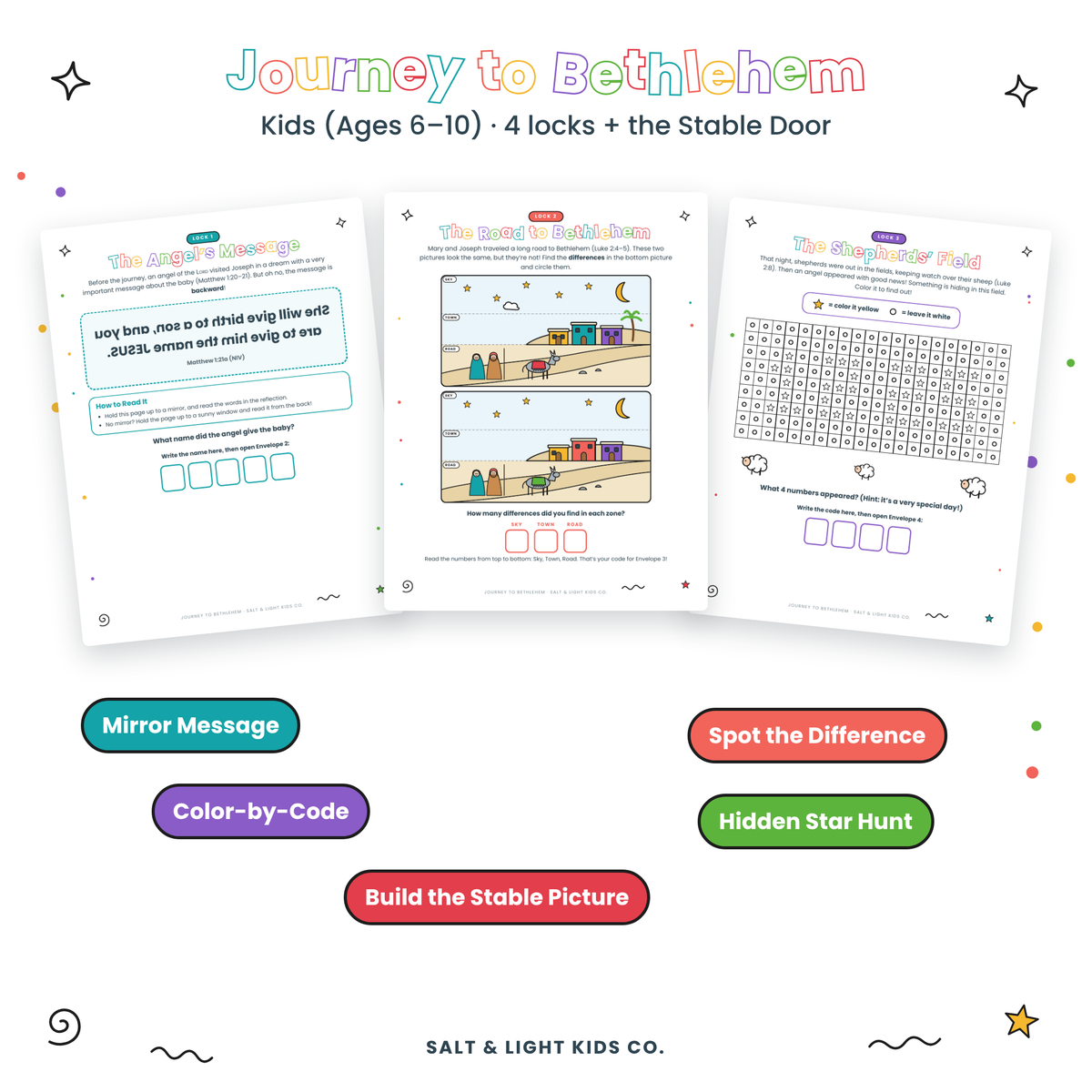 Christmas Escape Rooms: Printable Bible Escape Room for Kids, Teens & Families