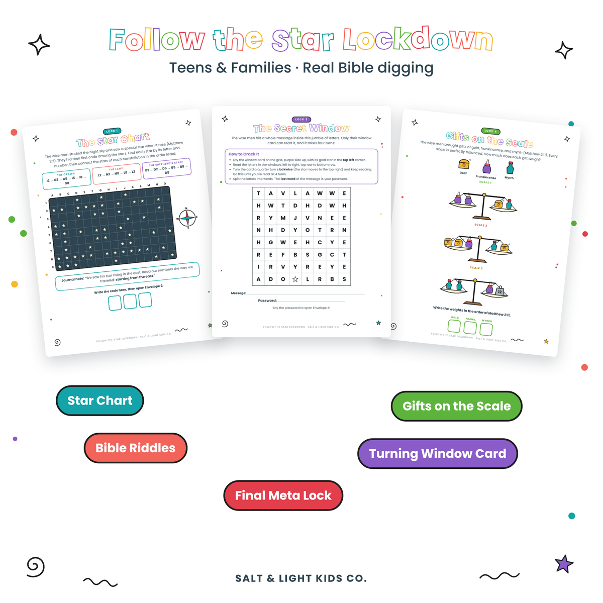 Christmas Escape Rooms: Printable Bible Escape Room for Kids, Teens & Families