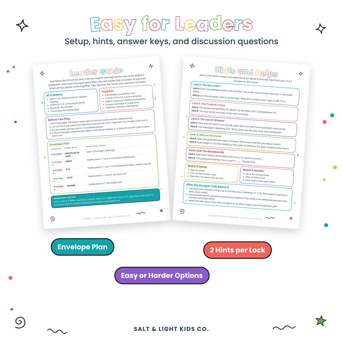 Christmas Escape Rooms: Printable Bible Escape Room for Kids, Teens & Families