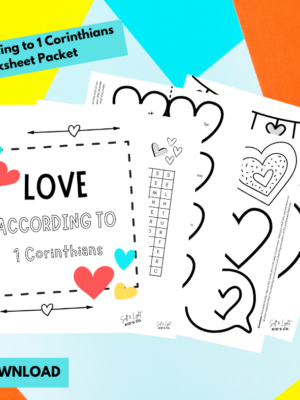 A set of two coloring pages with hearts and words.