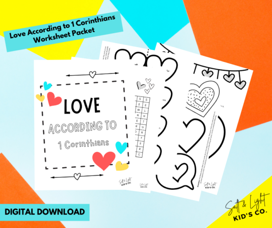 A set of two coloring pages with hearts and words.